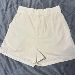 Heather 細コールショートパンツ ベージュ