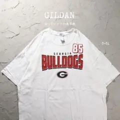 GILDAN 白Tシャツ ジョージアブルドッグス　ナンバリング