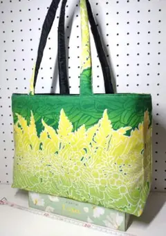 トートバッグ サブ エコ リバーシブル ハワイ フラワー リーフ ハンドメイド
