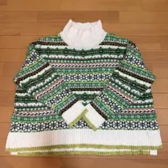 B.C STOCK SIMPLICITE フェアアイル柄 ニット セーター 緑