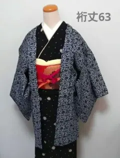 正絹　羽織　袷　シルバーグレー　リユース