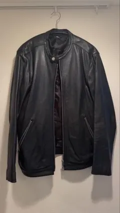 【期間限定値下げ】レザージャケット ジップアップ ネイビー