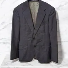 グリーンレーベルリラクシング　メンズ　ストライプスーツ　ジャケット　ブラウン