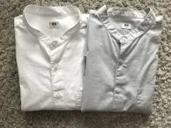 ユニクロ エクストラファインコットンブロードスタンドカラーシャツ 2枚セット