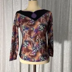 マルチカラー 長袖 レッスンウェア Mサイズ　社交ダンス