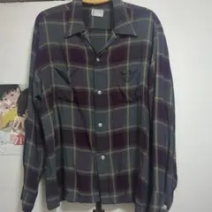 60s Towncraft オンブレチェックレーヨンシャツ Lサイズ