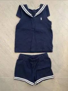 ラルフローレン24M ネイビー セーラー襟 トップスとパンツセット