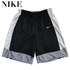 NIKE ナイキ バスケパンツ バスパン ハーフパンツ 刺繍ロゴ 黒 切替 L