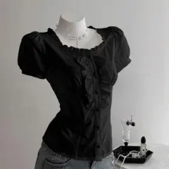 SHEIN ブラウス ブラック JP-M (XS) 76494563のサムネイル