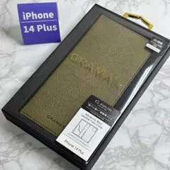 本革 GRAMAS iPhone14Plus ミネルバボックス手帳型ケースKHK