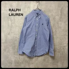 RALPH LAUREN チェック柄 ボタン　ポニー　刺繍