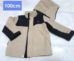 フード付きジャケット 100サイズ ベージュ/黒