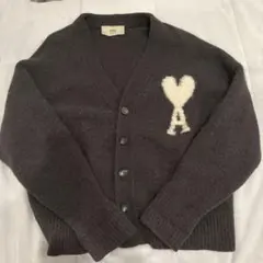 アミパリ　カーディガン　レディース　ネイビー　新品未使用品 ami paris アミパリスウールニットカーディガンネイビー