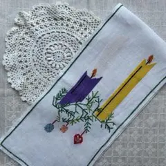 汕頭 スワトウレース テーブルランナー 刺繍 花柄 ヴィンテージ