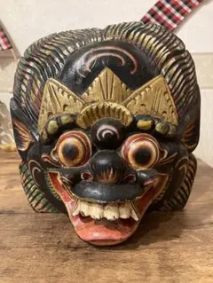 魔除け】バリ島 木彫り バロン お面 マスク 壁掛け アジアンインテリア