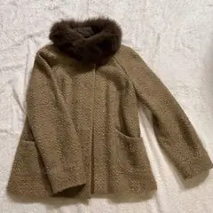 【最終価格】フォックス　ファー付きジャケット　ベージュ