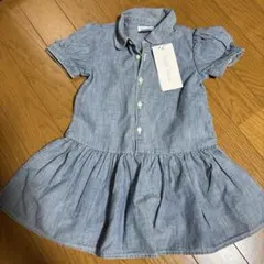 新品タグ付き⭐︎Ralph Lauren デニムブルー 半袖ワンピース 90cm