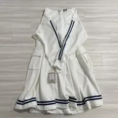 ホワイト ジップアップ ワンピース