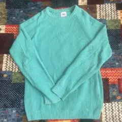 ZARA ターコイズ リブ編みニット M