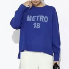 専用　　スコットクラブ　ブルー　 ラメロゴハイゲージニット