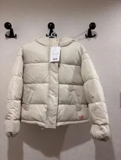 【S】JaVa フェイクダウン ショート丈 アウター ホワイト　アイボリー