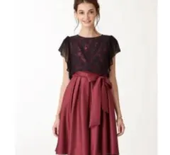 美品【AIMER】 ドレス 9号(レースボレロ付き)