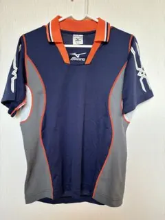 Mizuno 卓球ポロシャツ ユニホーム　ネイビー /オレンジ　M