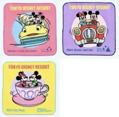 【新品】東京ディズニーリゾート 大判ハンカチ　3枚セット レトロ