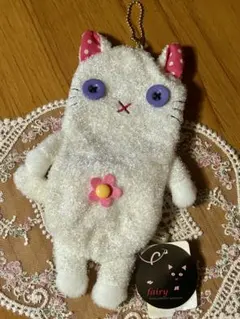 fairy 猫 ポーチ ボールチェーン付き ハンドメイド ファスナーポーチ