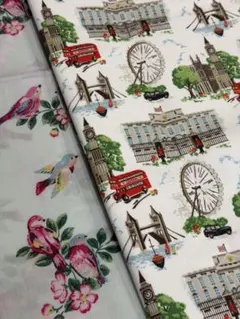 26˚*【2枚セット】Cath Kidston デニム&シーチングラミネート生地