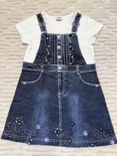 ANNA SUI mini デニム風プリント ワンピース 120のサムネイル