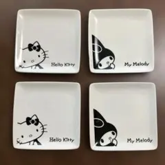 Hello Kitty & My Melody プレート4枚セット12×12cm