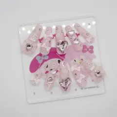 ♡ ネイルチップ 現品 量産型 地雷 平成女児 ピンク リボン ハート ♡