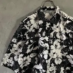 80s ヴィンテージ　ジャケット　七分袖　総柄　花柄　3D アロハ柄　LO1