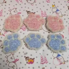 肉球型スセミたわし 6個セット ピンク ブルー