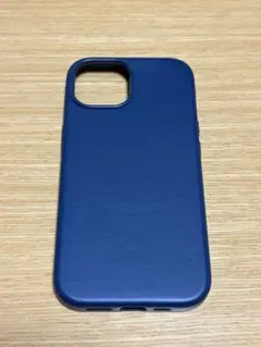 iPhone15 ケース レザー調 ブルー megsafe対応