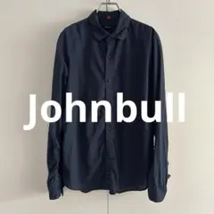 ジョンブル シャツ S ネイビー パッカリング 日本製 カジュアル