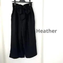 Heatherヘザーワイドパンツブラックリボンベルト　フリーサイズ
