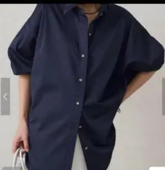 ネイビー 長袖シャツ サイズF