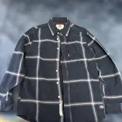 Dickies ネイビー チェック シャツ M 古着