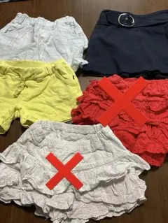 サイズ120 女の子　ハーフパンツ　アンダースコア　まとめ売り　3点