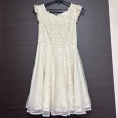 ダズリン　総レース ノースリーブ ひざ丈ワンピース ホワイト