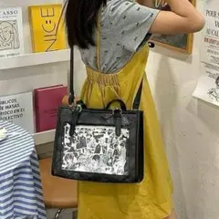 痛バッグ 黒 ブラック ショルダーバッグ トートバッグ 痛バ 推し活 ヲタ活