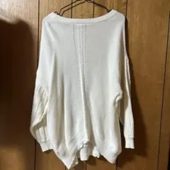 オーバーサイズ ホワイトニットセーター