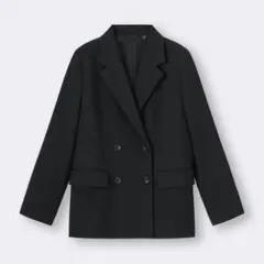 【新品タグ付】GU ジーユー　ダブルブレストジャケット　25年　ブラック　XXL
