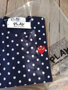 ネイビーSサイズ PLAY 꼼데가르송 ドット長袖Tシャツ