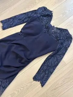 Andy ⭐︎ネイビー レース切替 タイトドレス