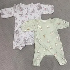 動物柄ロンパース2点セット 60サイズ
