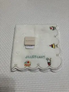 JILL STUART 刺繍ハンカチ ホワイト 約25cm