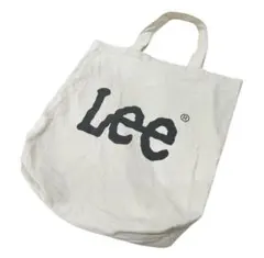 Lee トートバッグ ロゴ入り 大容量 通学 キャンバストート オフホワイト